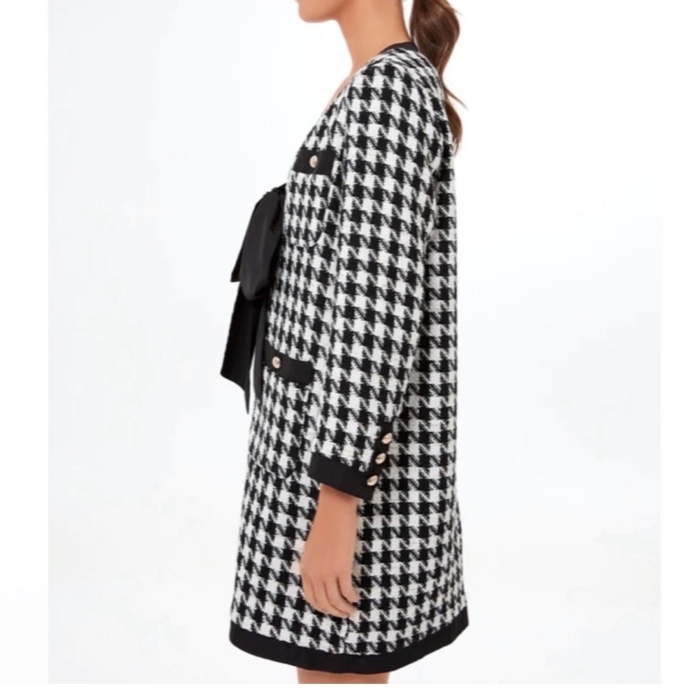 Pomander Place Black White Tweed Bow Mini Dress 2X NWT - Picture 14 of 15
